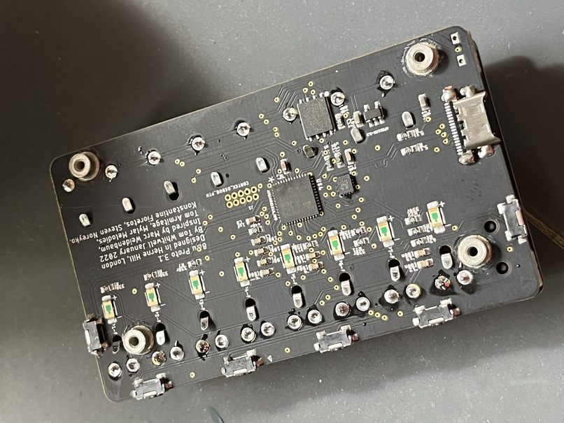 8mu construction back of board after soldering