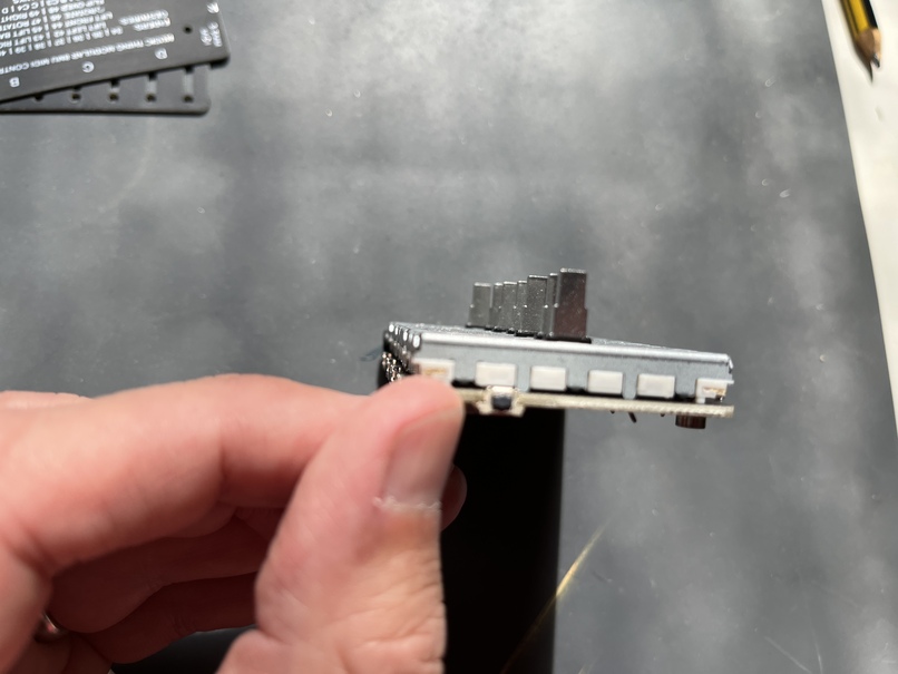 8mu PCB board, checking fader alignment