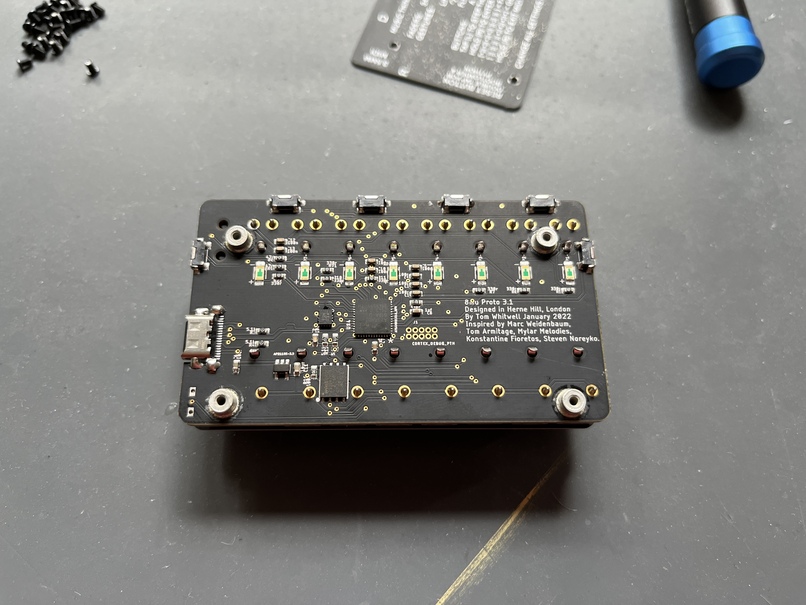 8mu construction - back of board before soldering