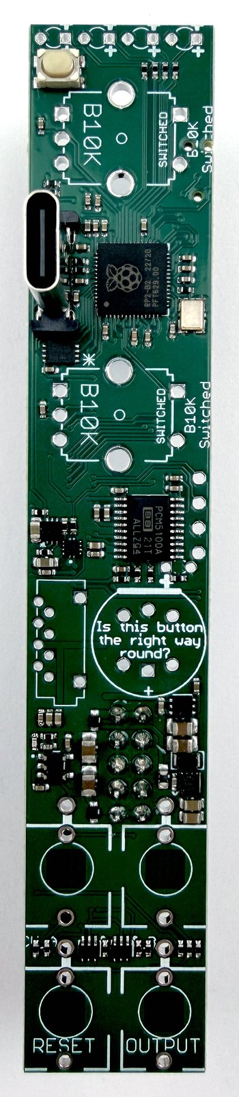 Rear headers soldered on the Radio Music PCB