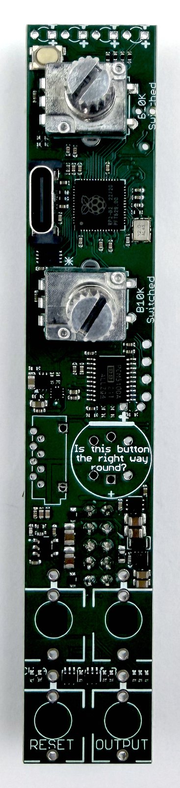 Radio Music PCB with the pots placed before soldering