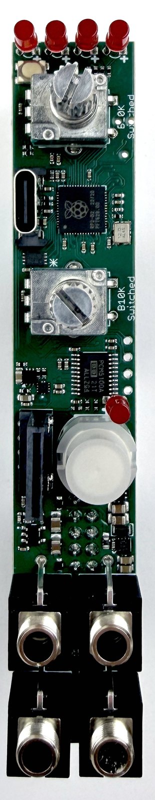 Radio Music PCB with pushbutton and SD card holder placed