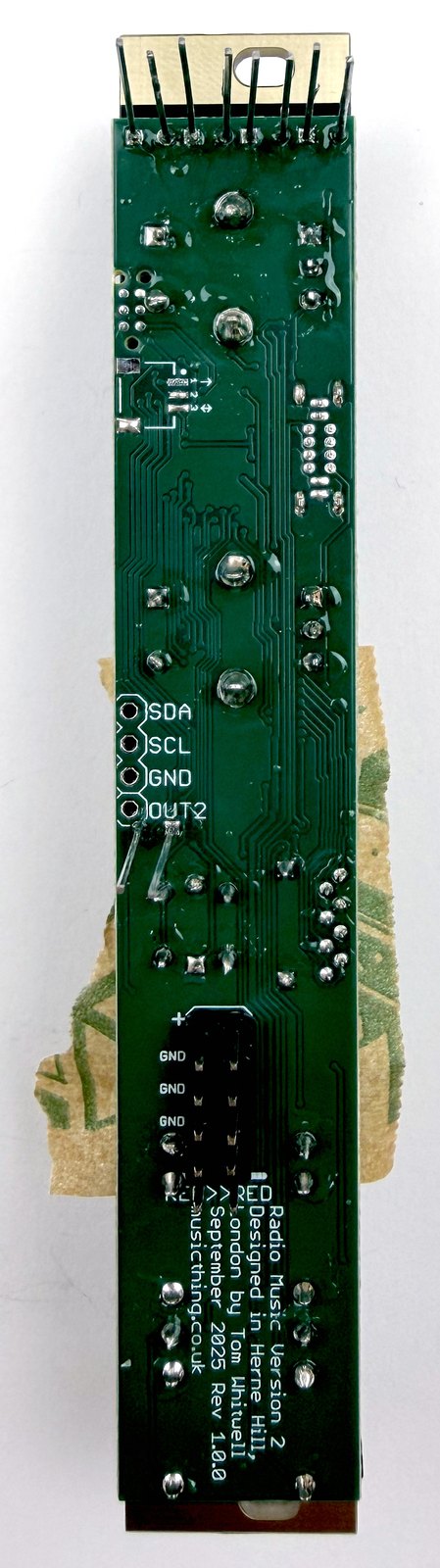Back of Radio Music PCB after final soldering