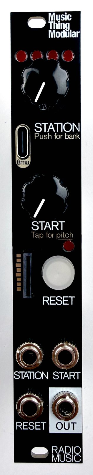 Radio Music front panel with knobs fitted