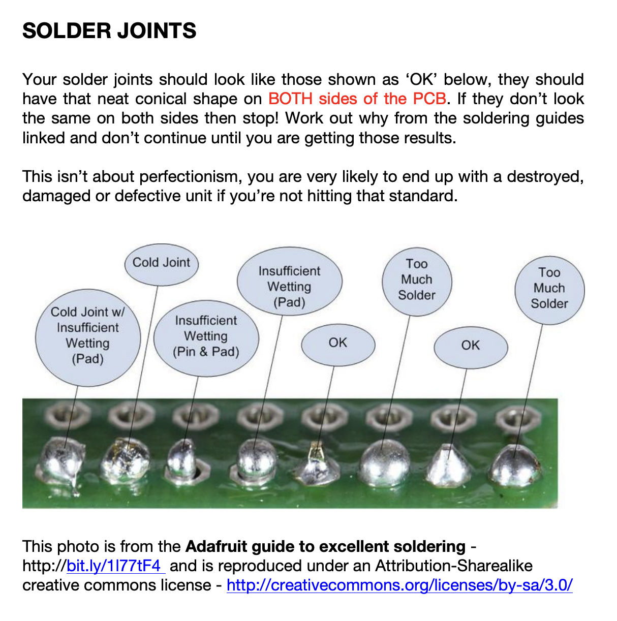 Soldering cheat sheet